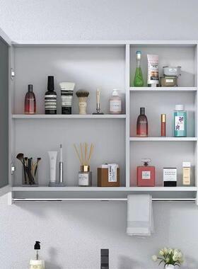 太空铝挂光墙式镜子浴35422室柜组合收纳置物箱镜生间智卫能灯储