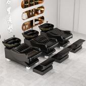 销直躺廊理发店洗头床美发店发专用网红DUM床陶瓷盆半式 冲水床