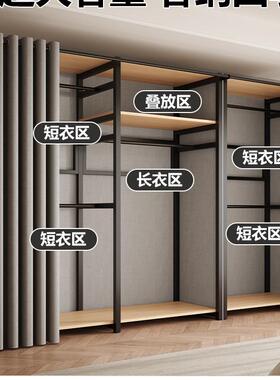 布柜卧室家用简易组装金衣属儿衣柜出租房新用衣帽架78466衣橱2童