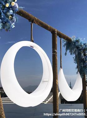 红秋千户外庭院室内外夜光光吊椅摇椅人TTB儿童多打卡发月亮千其