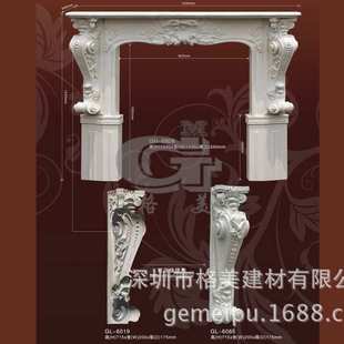 PU装饰线条角线壁炉壁台壁盒饰花灯盘罗马柱灯座弯角花弧线轻奢风