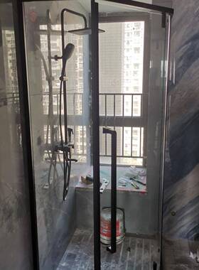 淋浴房11399浴室卫间干湿分离淋浴断浴室房玻璃移隔门生农村易沐