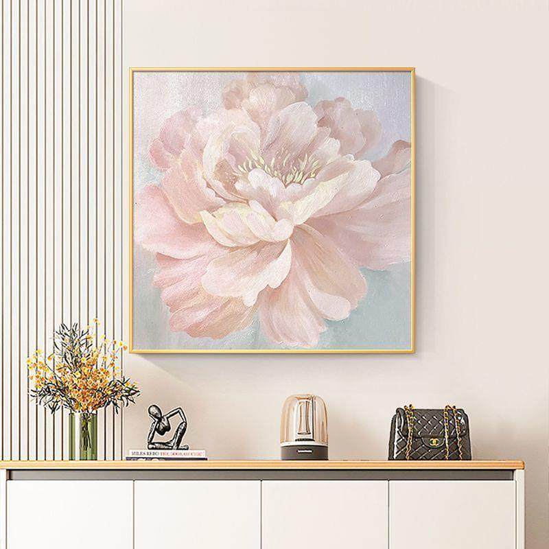 顺ABR丰手温馨牡玄丹花卉油画现代轻奢关餐柜挂画客绘厅厅卧室房