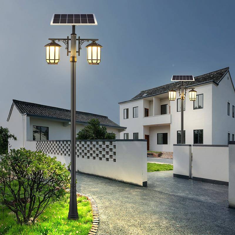 太阳能路超用花园别墅小区家双头灯庭院亮3米中OSR式户外防水高杆