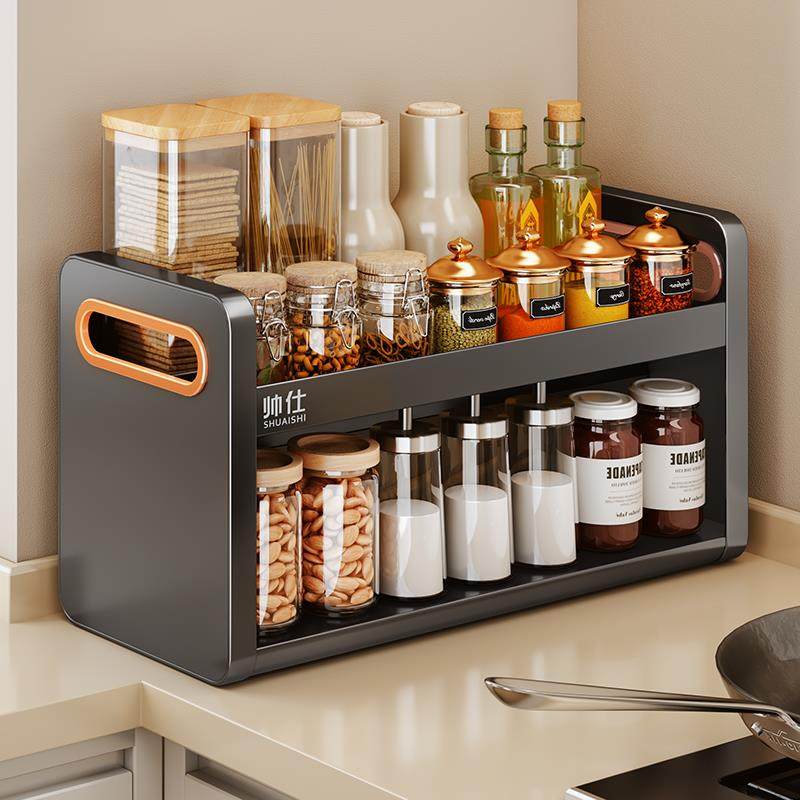 厨房调料置物架台调味醋层品多柜家用放油盐酱调味HYtsusus罐收面,厨房/烹饪用具,抹布架/厨房清洁收纳架,淘宝优惠券,粉丝福利购,淘宝优惠卷