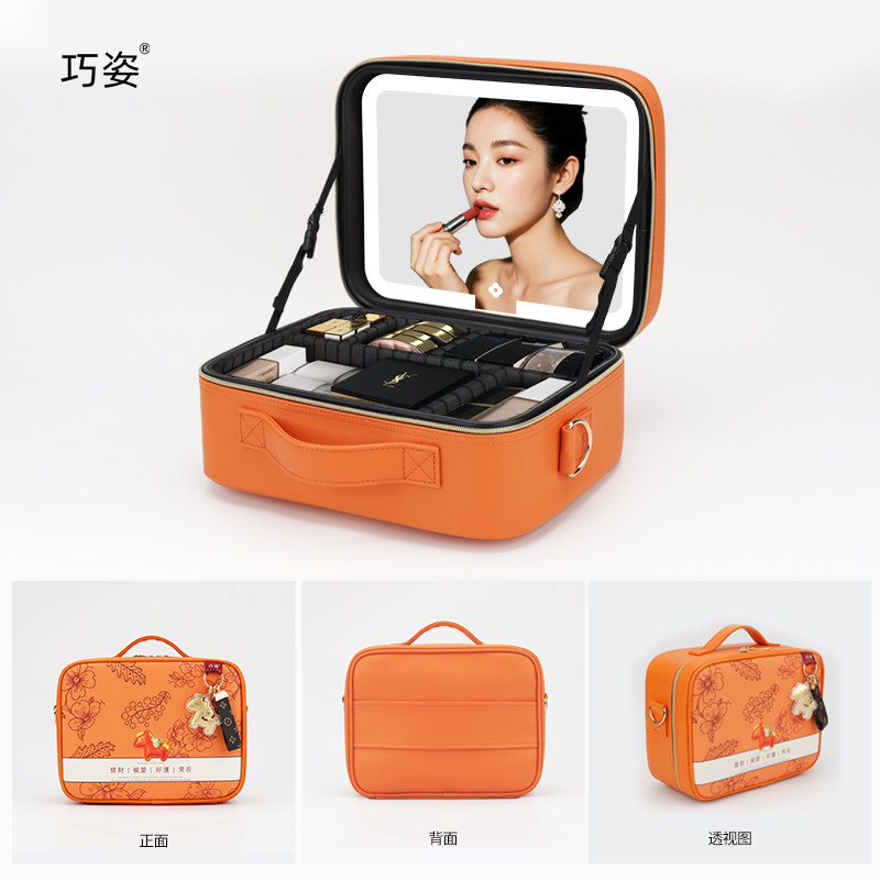 巧姿12寸LED镜大容量化妆包图片