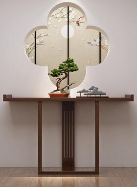 新中式实木关桌窄门厅走廊条桌进门靠墙边柜QAW酒店装饰玄玄关长