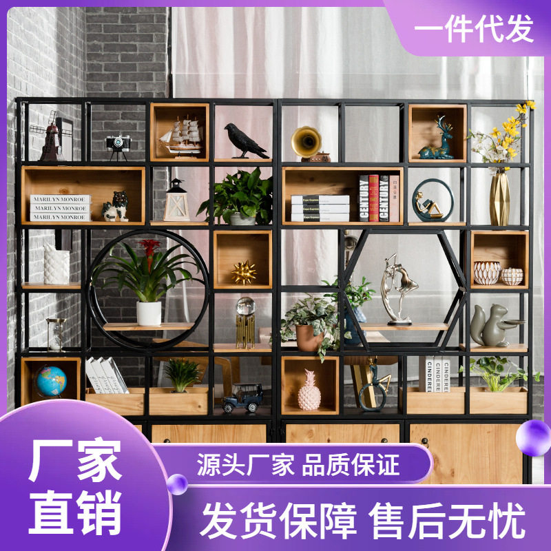 书架置物架书柜子家用简易书架卧室简约落地收纳架客厅铁艺隔断架