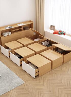 小型榻榻一米床衣mADK柜体储物箱组合收纳抽屉魔方地台床户1.2单