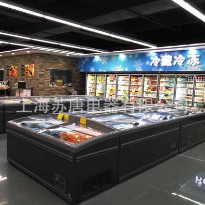 苏唐超市冷冻组合岛柜冻直LCD冷无霜速示冰柜商用展大容量卧式柜