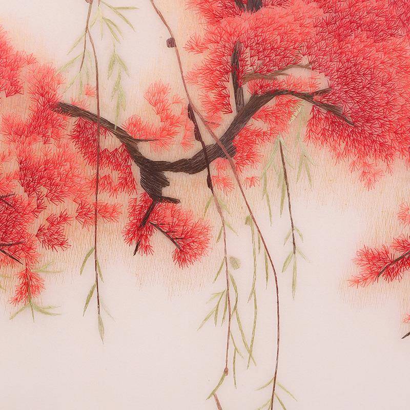 满江南列手工苏州刺绣客春厅厅玄关餐卧室装饰系画苏绣成品春满江