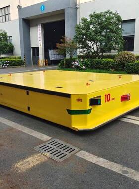 轨电动无平车平货物运输平板搬运车711车间遥万控向电动无轨地车