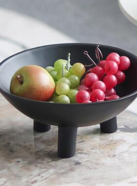 简约现创意圆代形盘水果盘件客厅餐桌茶几轻奢三脚收纳软装CNB摆