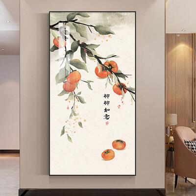 墙al202312事如意玄正关装饰画新中式走廊过道尽头壁画客厅入户对