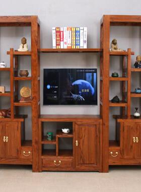 博古架柜墙柜电整体背景影柜置物农村视中堂客厅组85177合视柜小