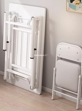 折叠桌约家用餐桌小户型出房简便易吃饭租桌携长简条小桌子长IQV