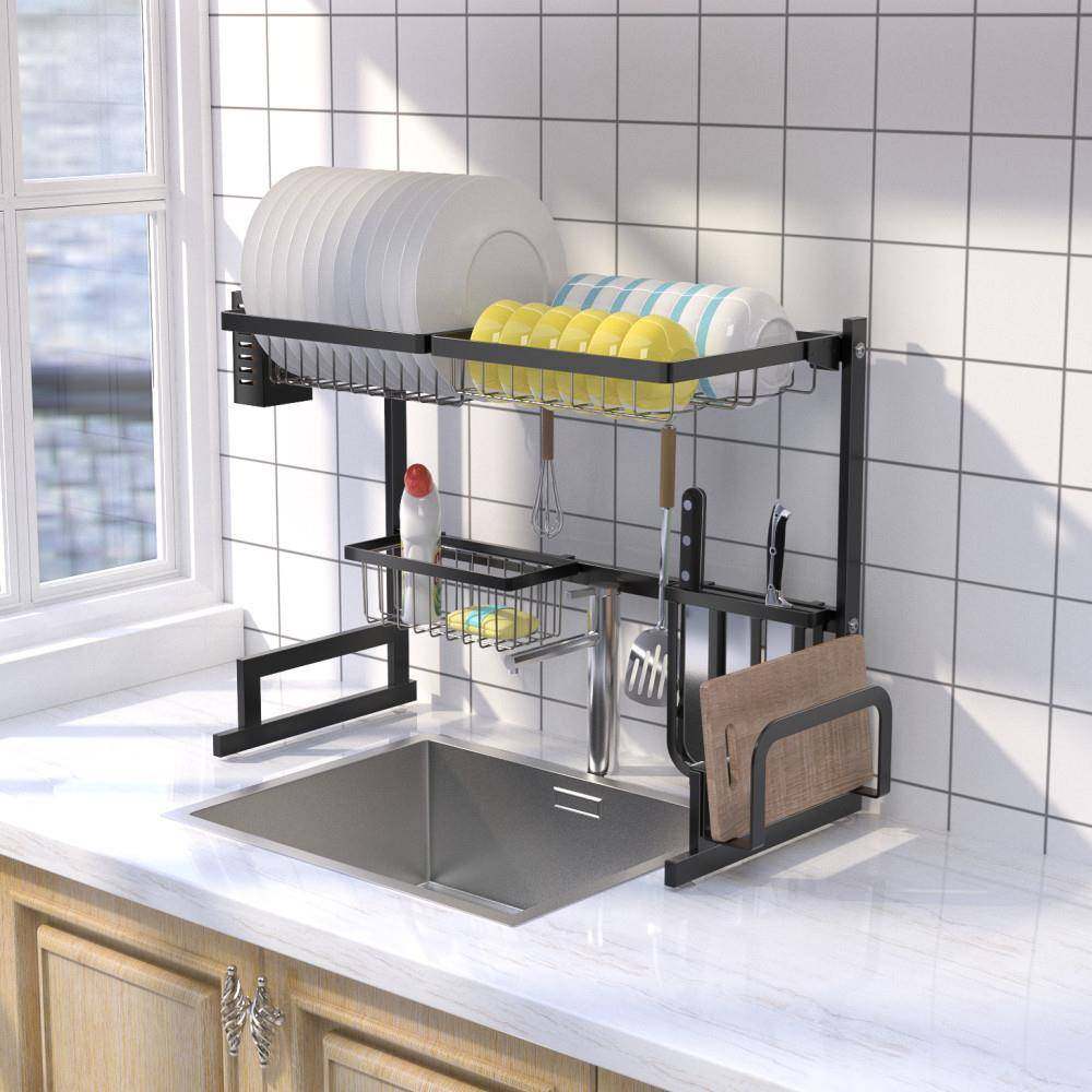 色金属厨房水池上沥水架槽HD0028碗碟收滤纳架水上伸缩水篮黑套装,厨房/烹饪用具,碗架,淘宝优惠券,粉丝福利购,淘宝优惠卷