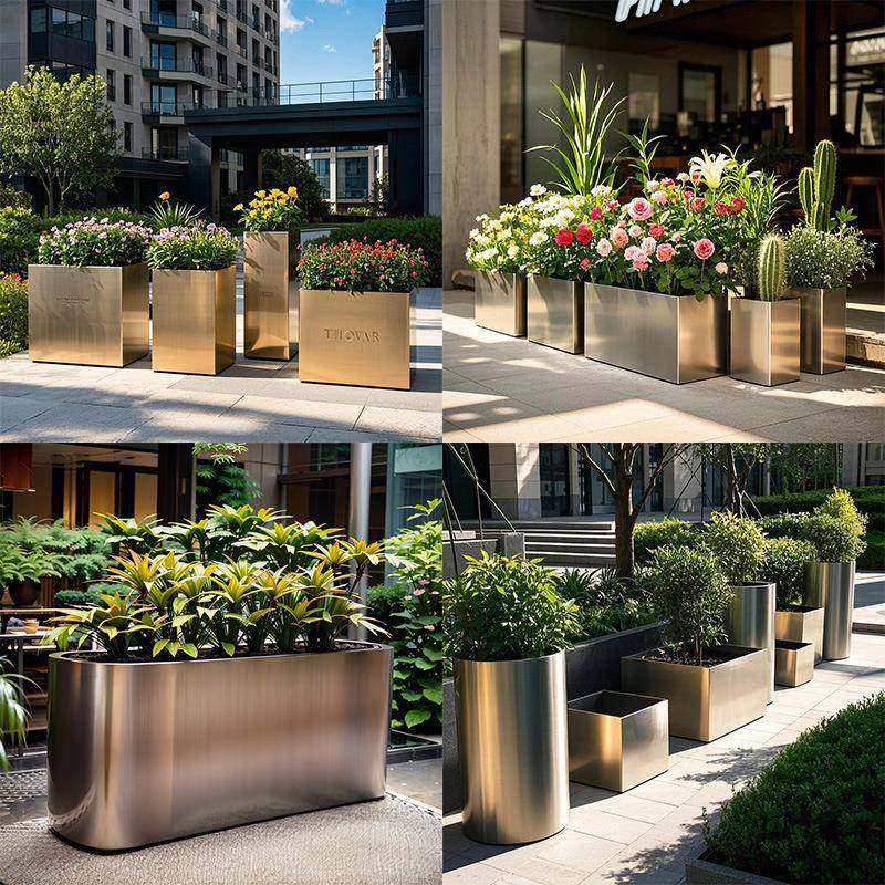不锈钢外大QBQ箱艺外摆花槽组合长方形金花属铁圆筒花钵种户植箱,鲜花速递/花卉仿真/绿植园艺,花架,淘宝优惠券,粉丝福利购,淘宝优惠卷