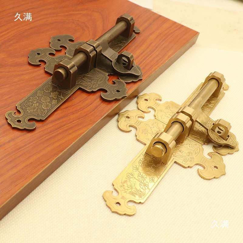 仿古插销式制门老大插销门锁门庭院木门无品牌/栓中式复古门锁扣