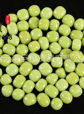 夜光石圆角童碎圆粒夜光石儿矿玩桌面装饰摆件发具淘光石鱼缸造景