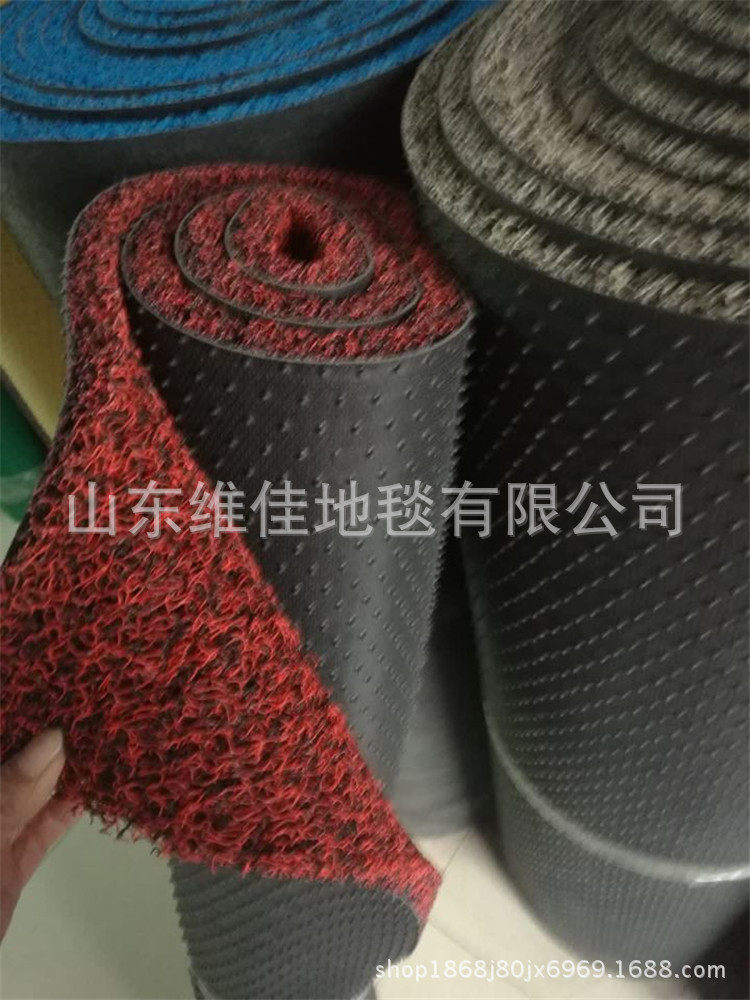 厂家直销双色丝地毯喷丝卷材汽车脚垫塑料丝圈钉底地垫直销零售