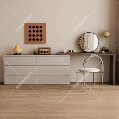 意式极AXF简妆台储物桌柜一体梳卧室轻奢小型化妆床尾纳柜收斗柜