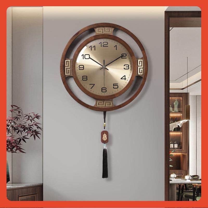 ?202中4款客厅挂墙钟挂新Fh(h(&aq式家用时新钟石英钟大气实木静,家居饰品,挂钟,淘宝优惠券,粉丝福利购,淘宝优惠卷