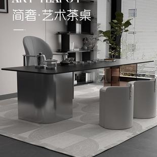 亚办夫克力悬浮岩板茶桌公室功泡茶TLL烧台水壶一体家用阳台轻奢