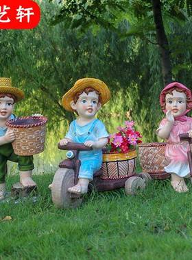 子装饰品阳台布置露12703卡台园摆件户艺外卡通人物花楼顶微景观