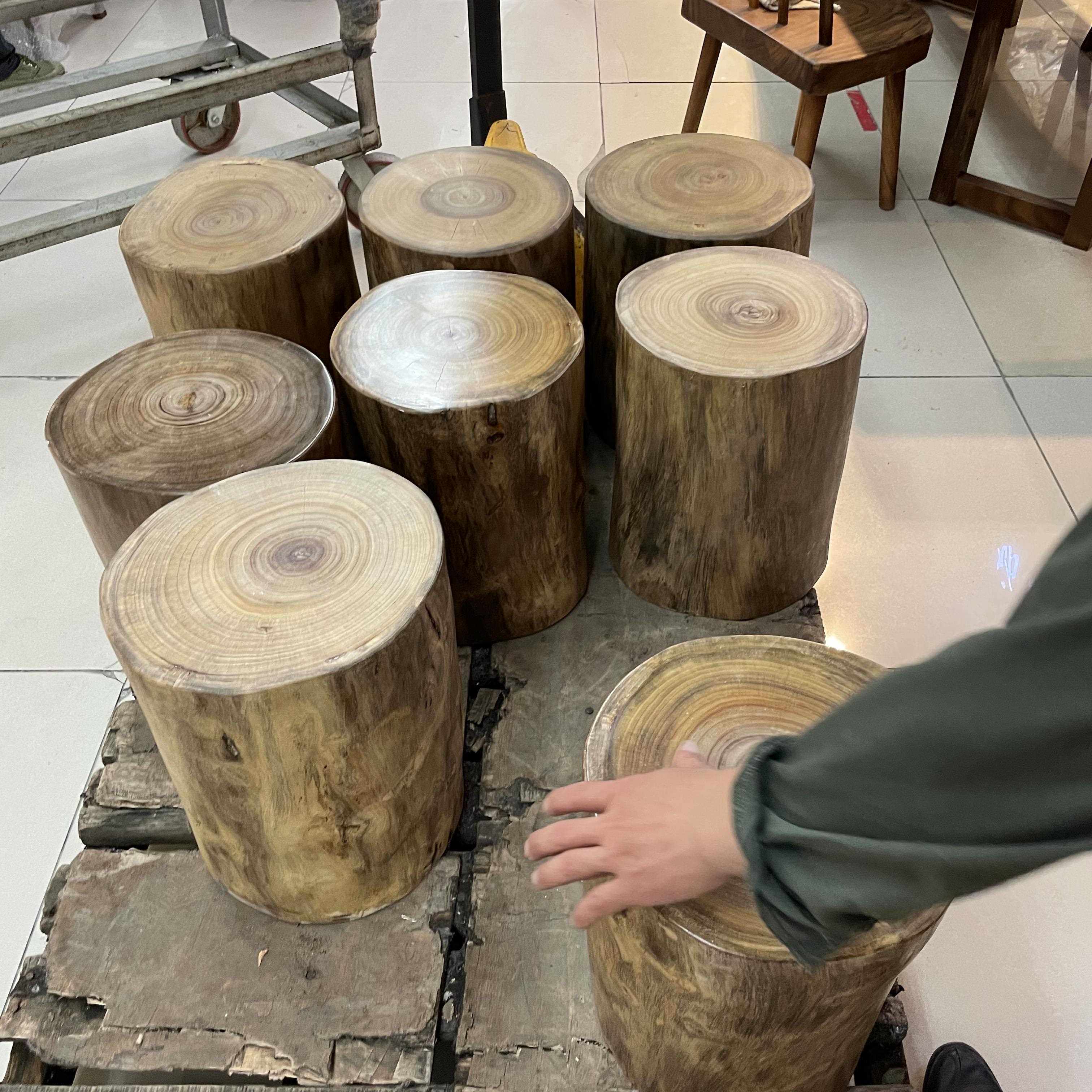 原木香樟树墩桩木桩木凳坐547子花架根雕茶几实木大凳底座墩树子