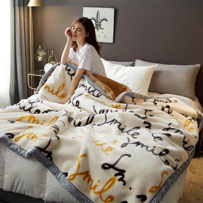 加厚拉舍尔冬季毯加绒午睡盖毯床YQB单子人宿舍学生珊瑚法兰绒毛