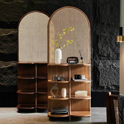 实木屏风隔断玄办关2折屏座屏客厅公隔断室新中关式玄屏风帘移动