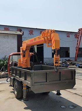 码头港口卸货小三27521轮车车农机三轮改吊装随车吊吊背树三轮吊