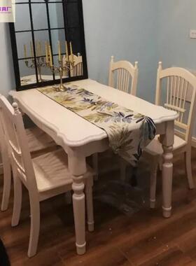 新款简餐桌实木约时31266尚现代大中小户型餐桌椅合白组色桌多人