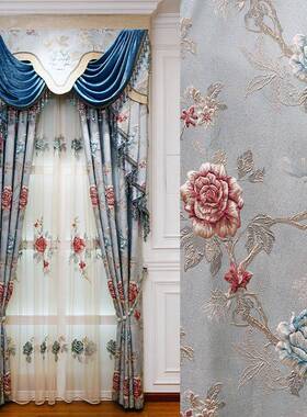 直销高精密窗帘布成品客厅卧室布遮KPL欧光式窗4D浮帘雕窗帘艺