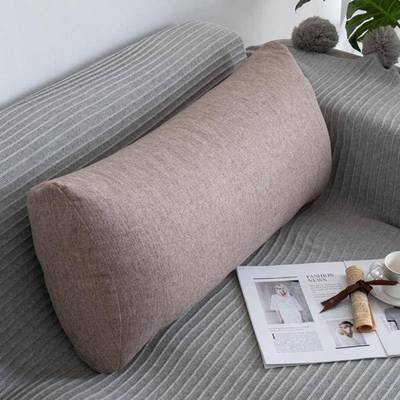 榻榻12320米色沙发靠垫腰垫靠福棉麻腰床头可拆洗纯幸感腰枕