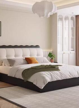 2奶025现代简储约泡芙床油JHP小户型布艺软包双人床物新风品