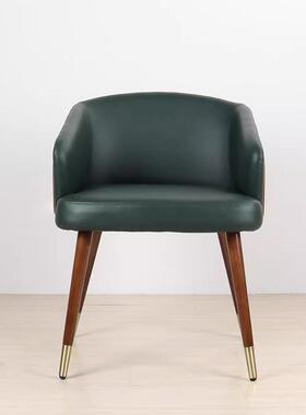 餐销椅实木餐椅西厅轻奢50443实木子胡桃木纹实木直扶手椅