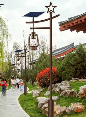 户外灯LVA防水公园景区led高杆路太灯复古马国风仿古阳能灯景观灯