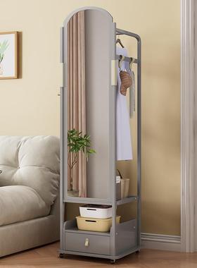 旋转穿衣室镜衣帽架一家体用卧架可移动落地镜子收纳多功能58804