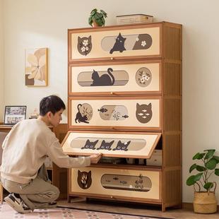 家用置饰物架多层储物柜书柜书架置物一体墙杂74272物柜房间靠装