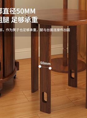 实木凳子家可叠放28769组客厅圆餐桌合凳收纳新中式木用凳叠叠乐