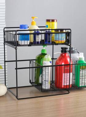 拆厨置物架厨架房下水槽可调料厨房调味品伸OWD缩抽房屉式收纳分