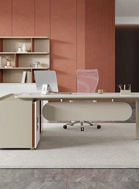 现代简办公老桌板办主公室经理管桌椅组合轻奢高档大班约LTG台单