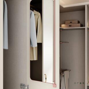 衣柜镜子内隐形旋平开门对开转门衣橱全身试衣装镜叠折穿衣镜NSC