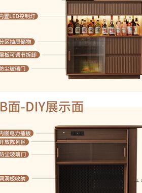 可伸缩实16856木吧台桌子家用阳台小户隔断窄型岛闲台餐休边柜一