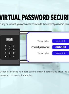 指纹U锁玻拉璃门密码双门推门商AVN铺店铺u锁型锁防水型智能插锁