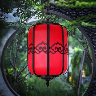 中式亭子户外屋檐吊灯红灯笼太阳能凉亭庭院大门室外别墅复古走廊
