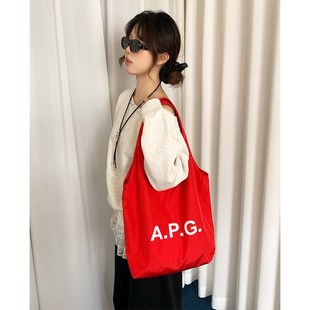 2025新款韩版小众设计感字母印花帆布包女大容量通勤单肩包手提包