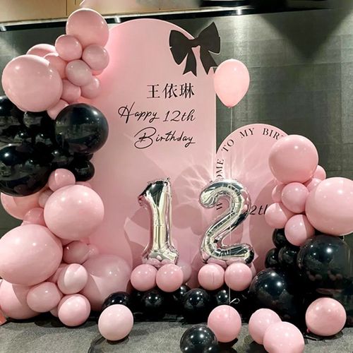 18岁女孩成人礼生日装饰场景布置高级感十八岁女神气球背景墙kt板